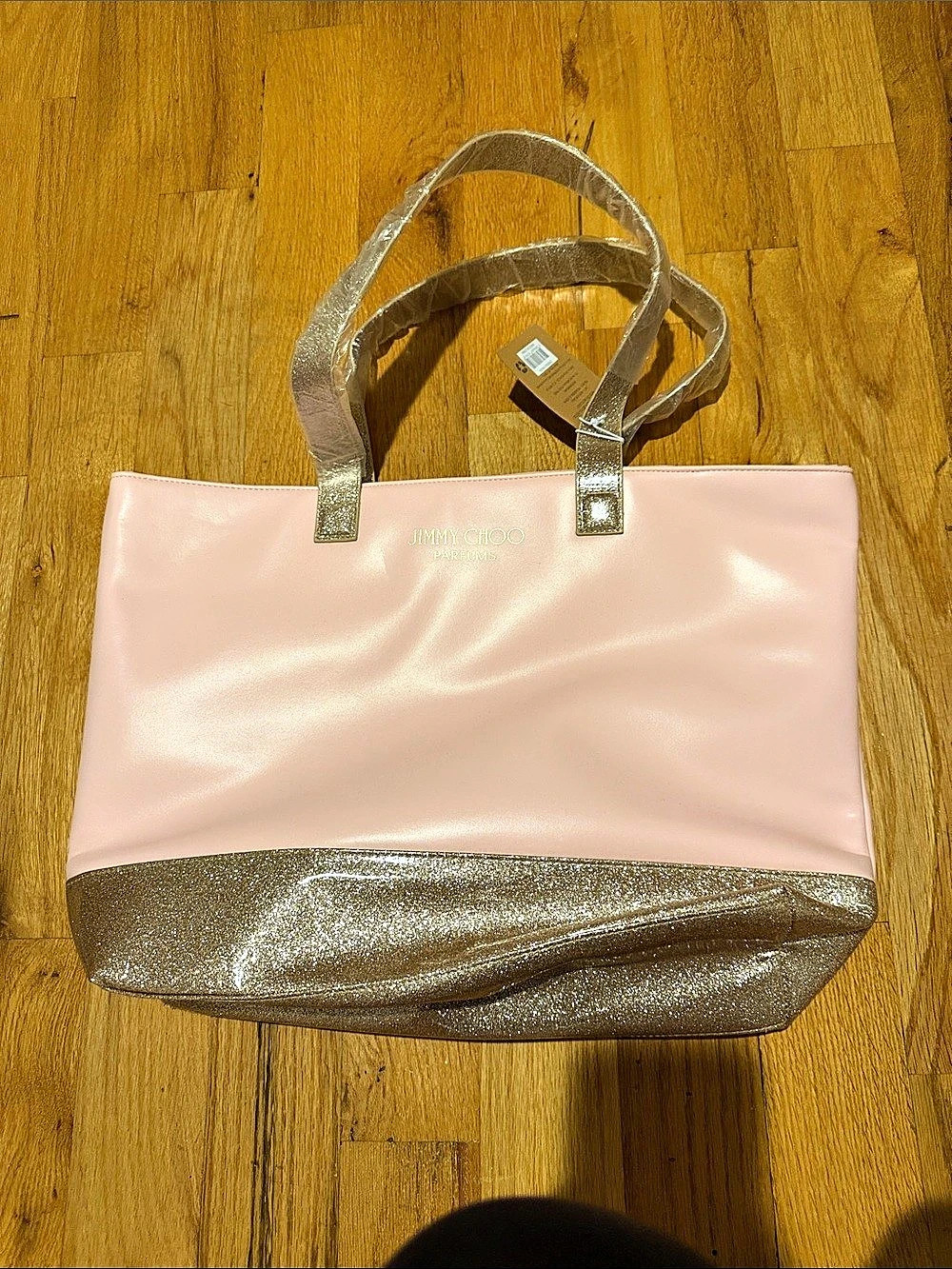 NEW Jimmy Choo Parfums Tote Bag in Pink & Gold